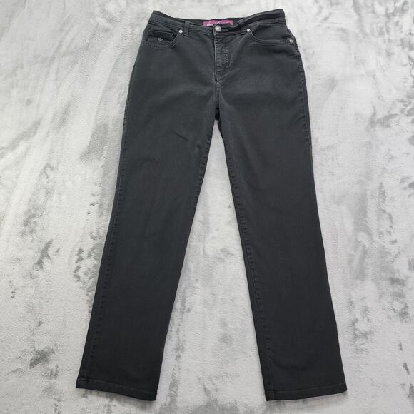 Gloria Vanderbilt Jeans Womens Size 8 Washed Black High Rise Straight Stretch - Picture 1 of 13